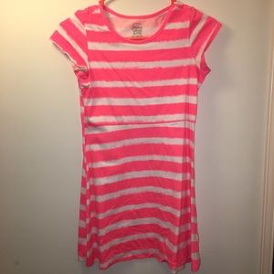 Pink and white dress